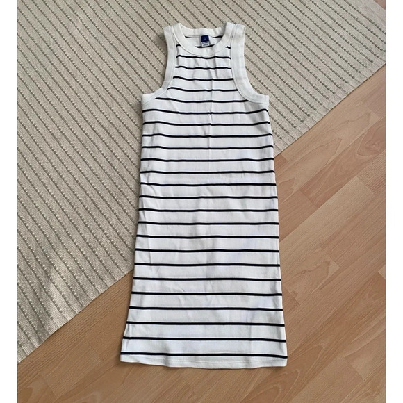 Old Navy - Ribbed White Striped Dress - Picture 5 of 7